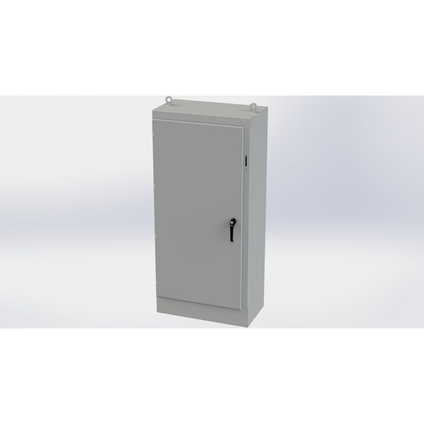 3 Point Latch with Coinproof/Padlock Handle Electrical Enclosures, 72 in H, 18 in D, 33-1/2 in W